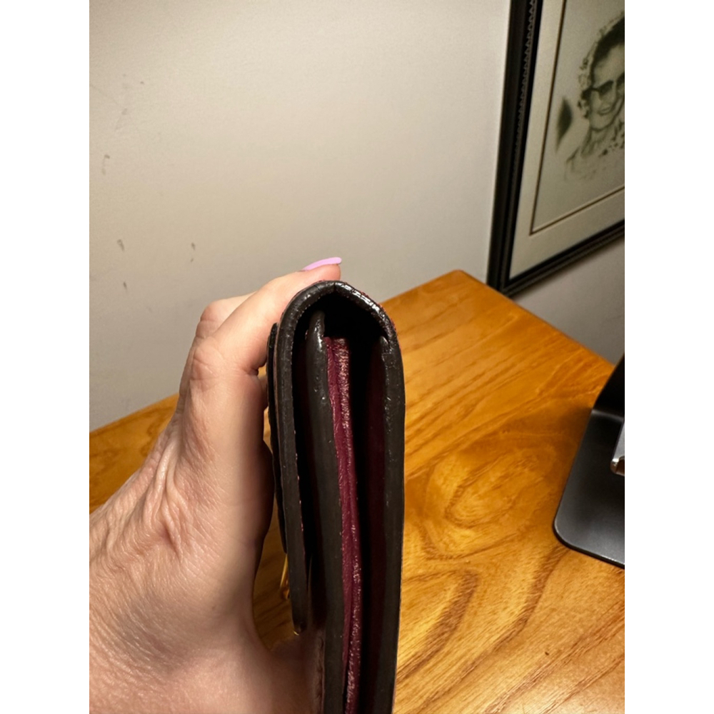 Chloe Burgundy Leather Long Flap Wallet - Picture 10 of 14